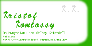 kristof komlossy business card